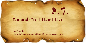 Marosán Titanilla névjegykártya